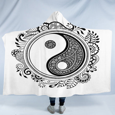 Image of Stylized Yin Yang SW2480 Hooded Blanket