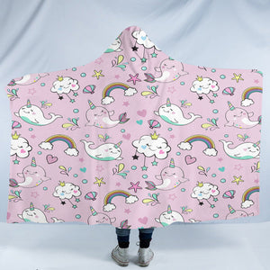 Cute Narwhal SW1909 Hooded Blanket