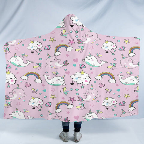 Image of Cute Narwhal SW1909 Hooded Blanket