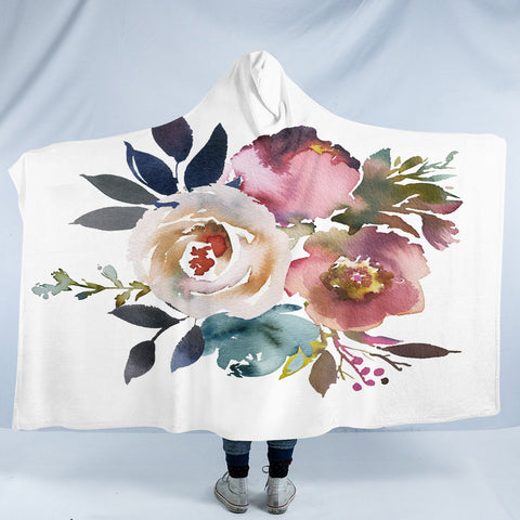 Image of Painted Roses SW2413 Hooded Blanket