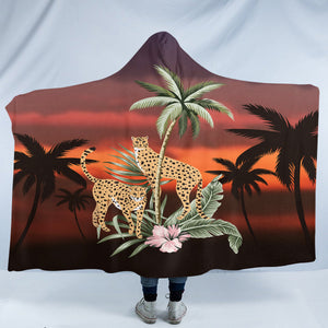 Sunset Leopards SW2513 Hooded Blanket
