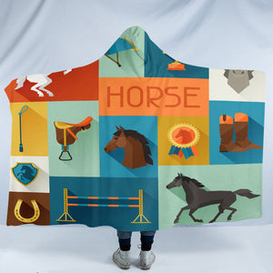 Horse Rider Icons SW2000 Hooded Blanket