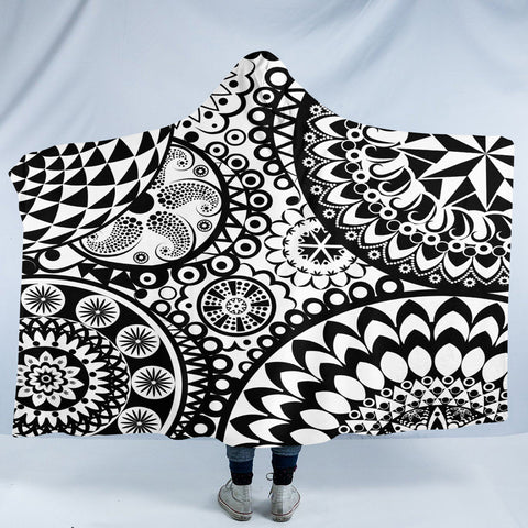 Image of Patterned Circles SW2391 Hooded Blanket