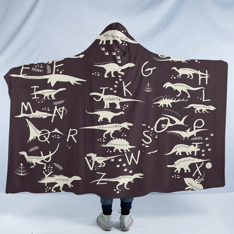 Image of Dino Alphabet SW1709 Hooded Blanket