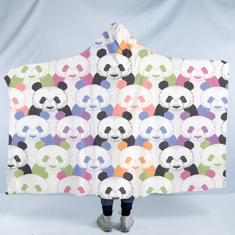 Image of Colored Panda SW2043 Hooded Blanket