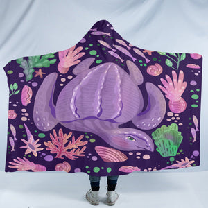 Purple Turtle SW2521 Hooded Blanket