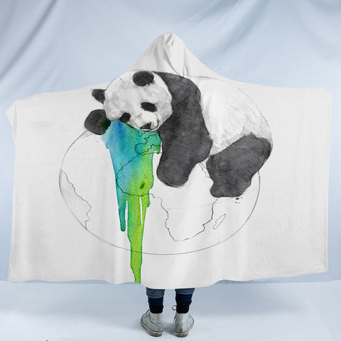 Image of Snoozing Panda SW2476 Hooded Blanket