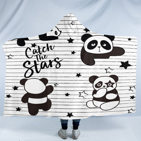 Image of Catch The Stars Panda SW1656 Hooded Blanket