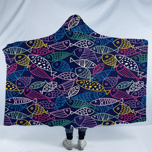 Fish Motif SW2184 Hooded Blanket