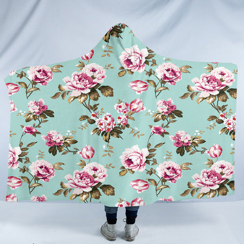Image of Pink Roses SW2242 Hooded Blanket
