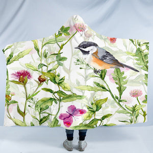 Sparrow & Butterflies SW2227 Hooded Blanket