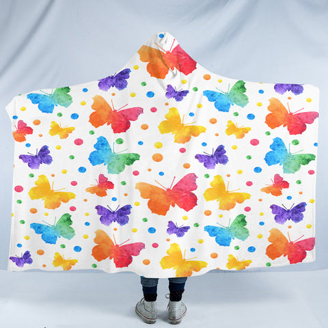 Image of Colorful Butterflies SW1842 Hooded Blanket