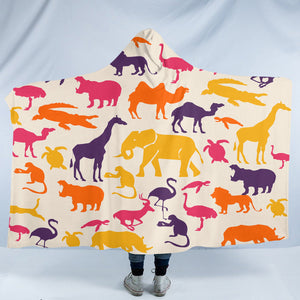 Animal Colored Shadows SW1652 Hooded Blanket