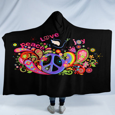 Image of Love Peace SW2168 Hooded Blanket