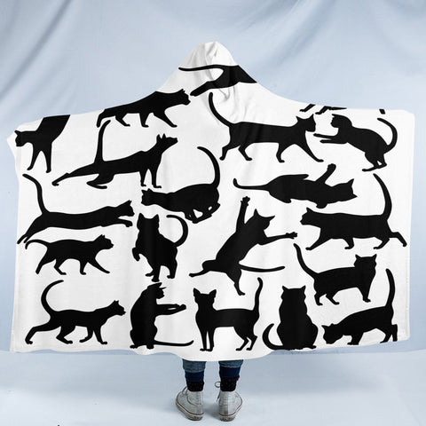 Image of Cat Poses SW1834 Hooded Blanket