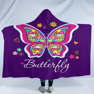 Flowery Butterfly SW2487 Hooded Blanket