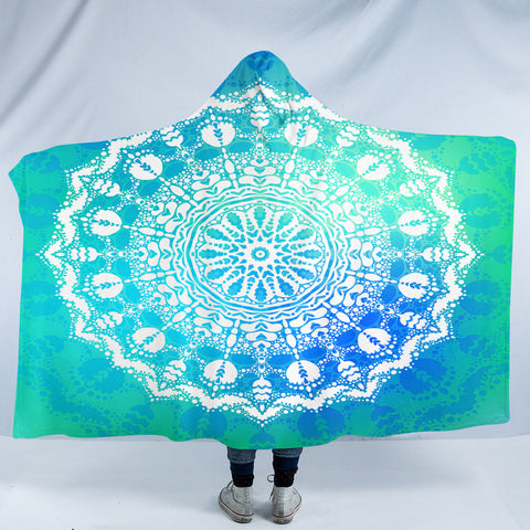 Image of Blueish Mandala SW2414 Hooded Blanket
