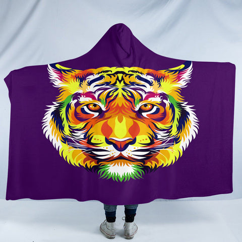 Image of Colored Tiger SW2049 Hooded Blanket