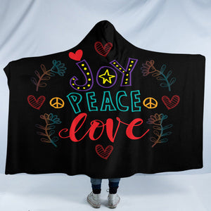 Joy Peace Love SW2180 Hooded Blanket