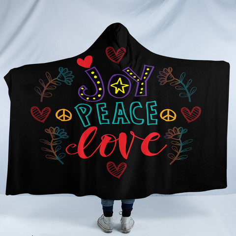 Image of Joy Peace Love SW2180 Hooded Blanket