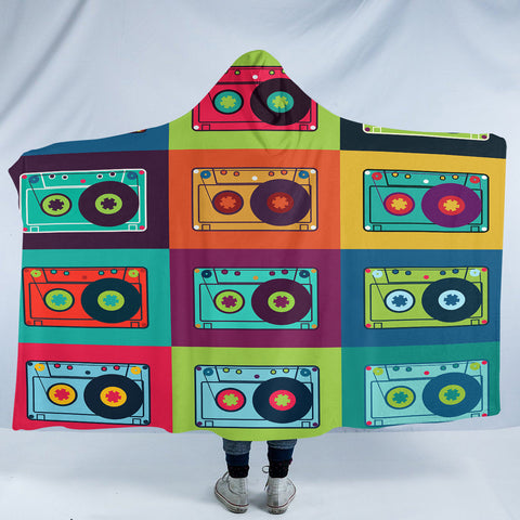 Image of Cassette Blocks SW1635 Hooded Blanket