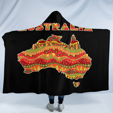 Image of Australia Continent SW1845 Hooded Blanket