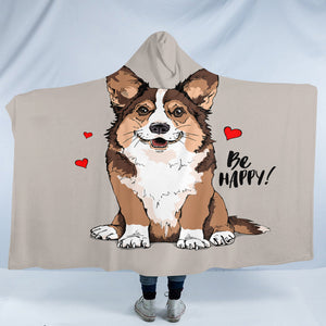 Be Happy Corgi SW2520 Hooded Blanket