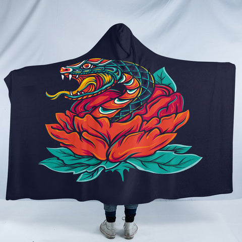 Image of Snake & Flower SW2036 Hooded Blanket