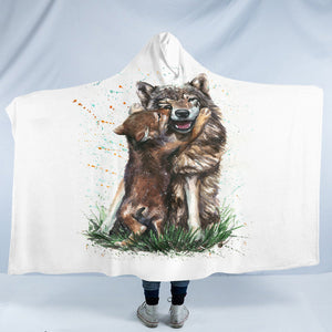 Wolf Kiss SW2081 Hooded Blanket