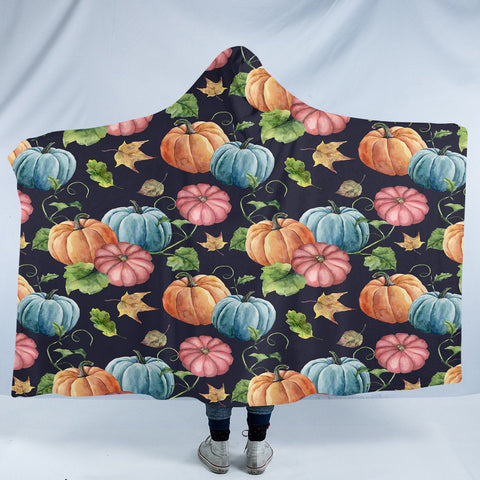 Image of Colorful Pumpkins SW2176 Hooded Blanket