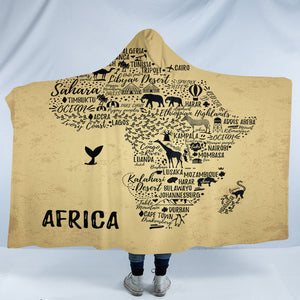 African Map SW1760 Hooded Blanket