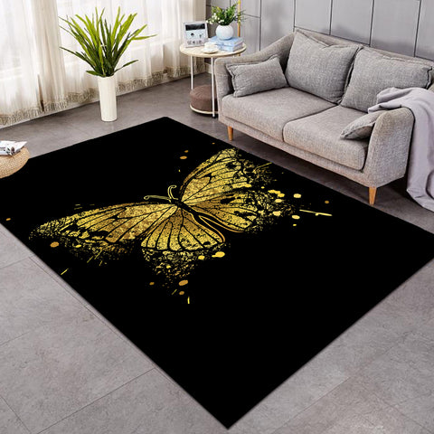 Image of Glided Butterfly Black SW1170 Rug
