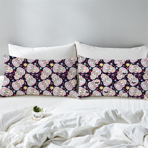 Image of Girly Skull Pattern Pillowcase