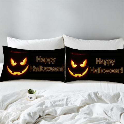 Image of Happy Halloween Black Pillowcase