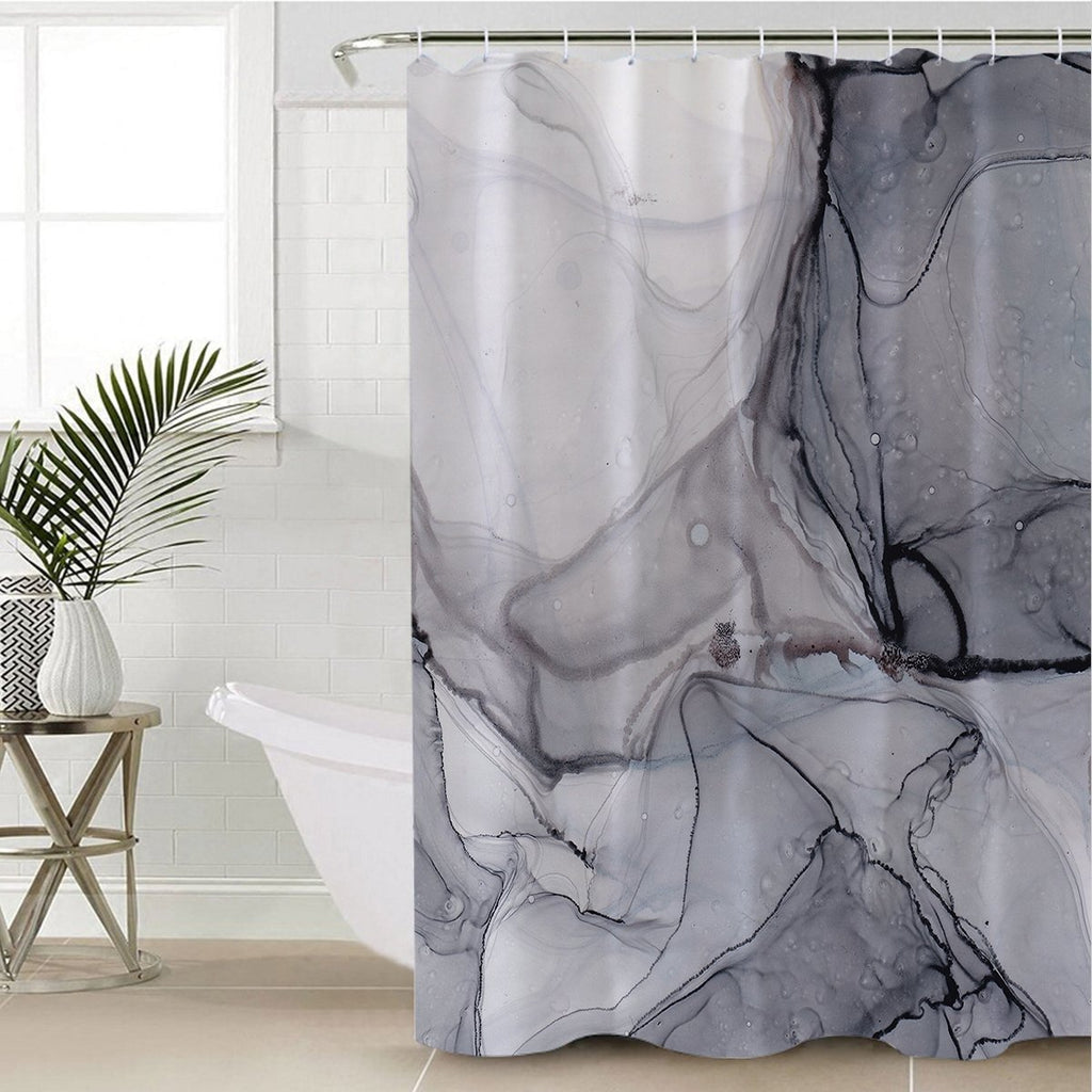 Marble Themed Tiles Shower Curtain