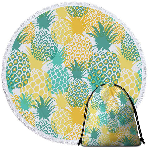 Image of Happy Ananas Round Towel Set - Beddingify