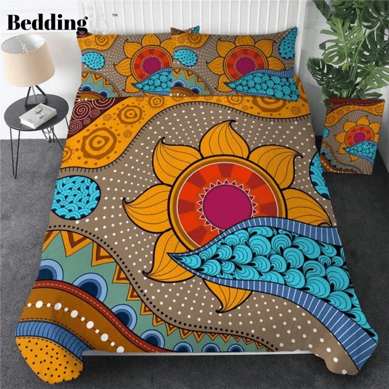 Ethnic Flowers Comforter Set - Beddingify