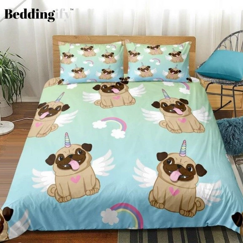 Image of Rainbow Pug Bedding Set - Beddingify