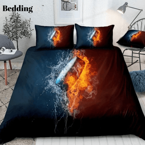 Image of Hockey on Fire Water Bedding Set - Beddingify
