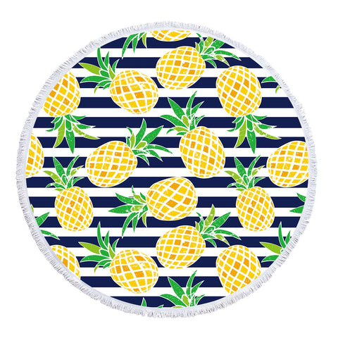 Image of Nautical Pineapple Round Towel Set - Beddingify