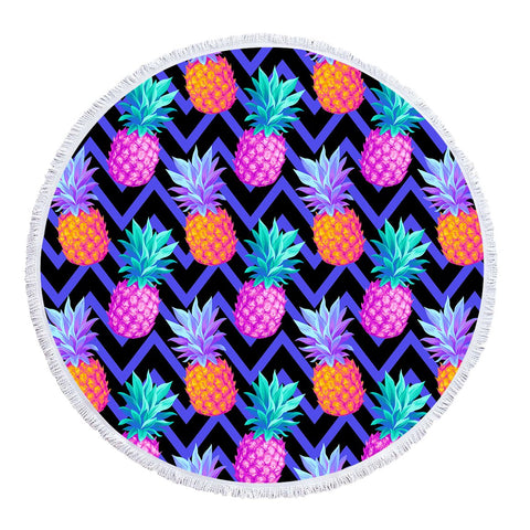 Image of Eclectic Pineapple Round Towel Set - Beddingify