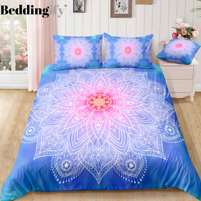 Blue Mandala Pattern Bedding Set - Beddingify