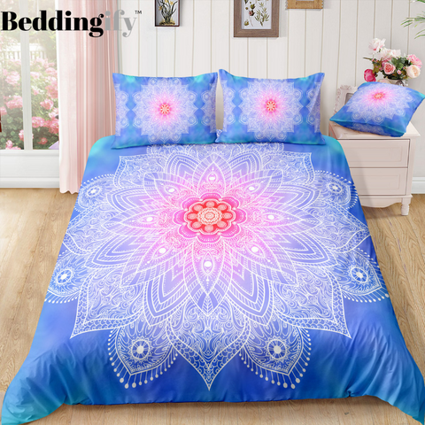 Image of Blue Mandala Pattern Bedding Set - Beddingify