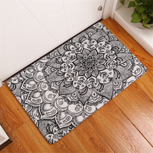 Floral Mandala White Door Mat