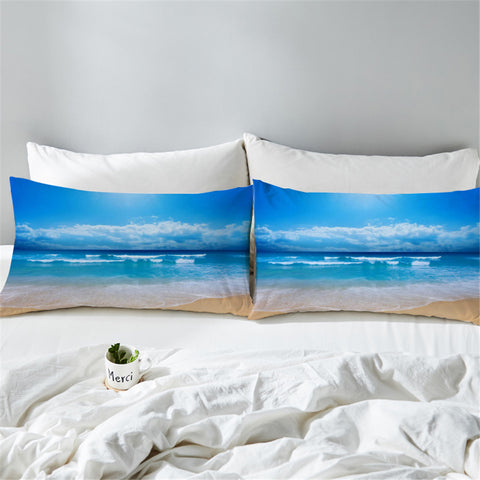 Image of Sun Sand Sea Pillowcase