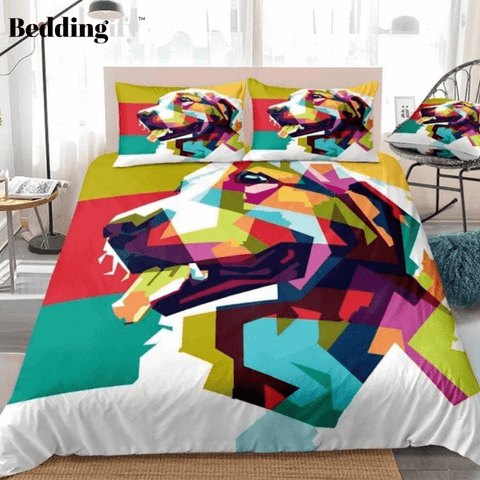 Image of Colorful Dog Pattern Comforter Set - Beddingify