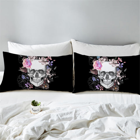 Image of Flowery Skull Pillowcase