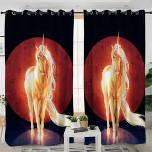 Holly Unicorn 2 Panel Curtains