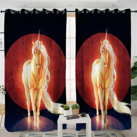 Image of Holly Unicorn 2 Panel Curtains