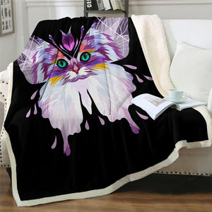 Cat Butterfly Sherpa Fleece Blanket - Beddingify